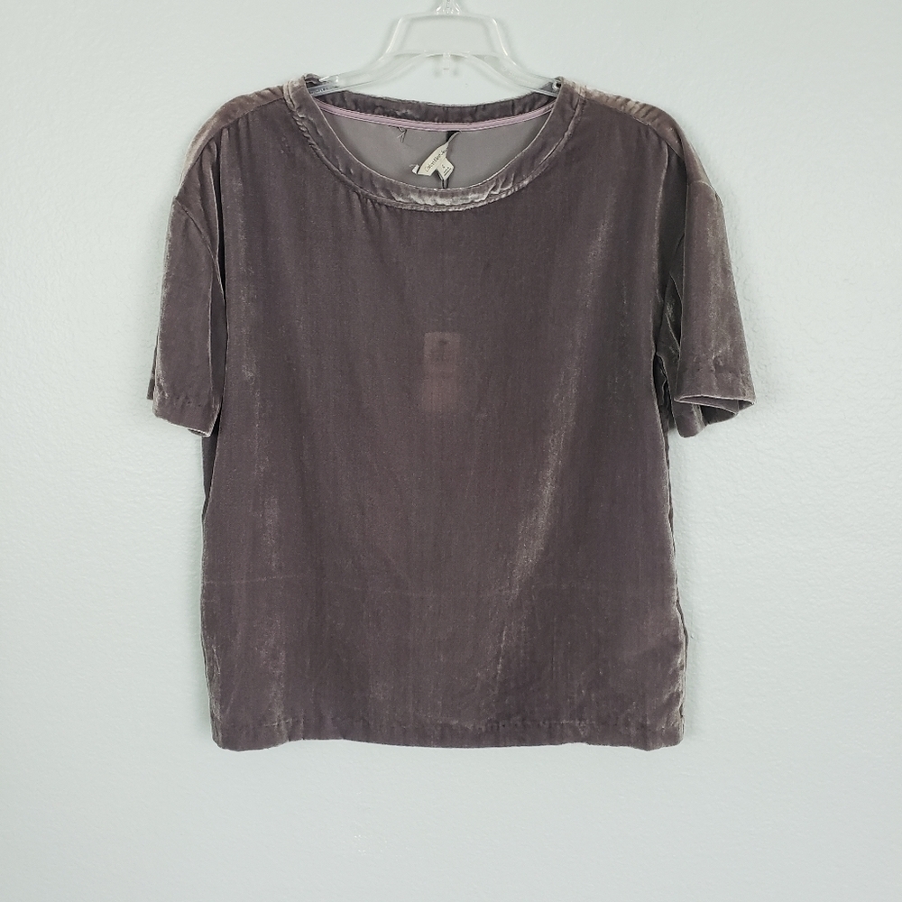 NWT CALVIN KLEIN Velvet Boxy Crew Neck T-Shirt Sz S